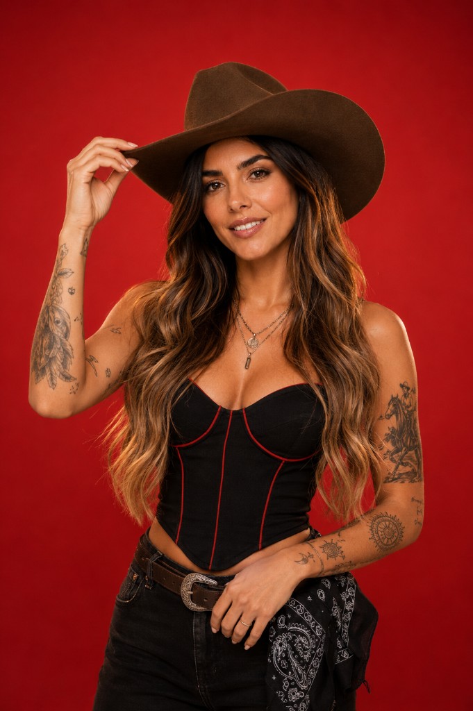 Retrato esportivo em fundo escuro