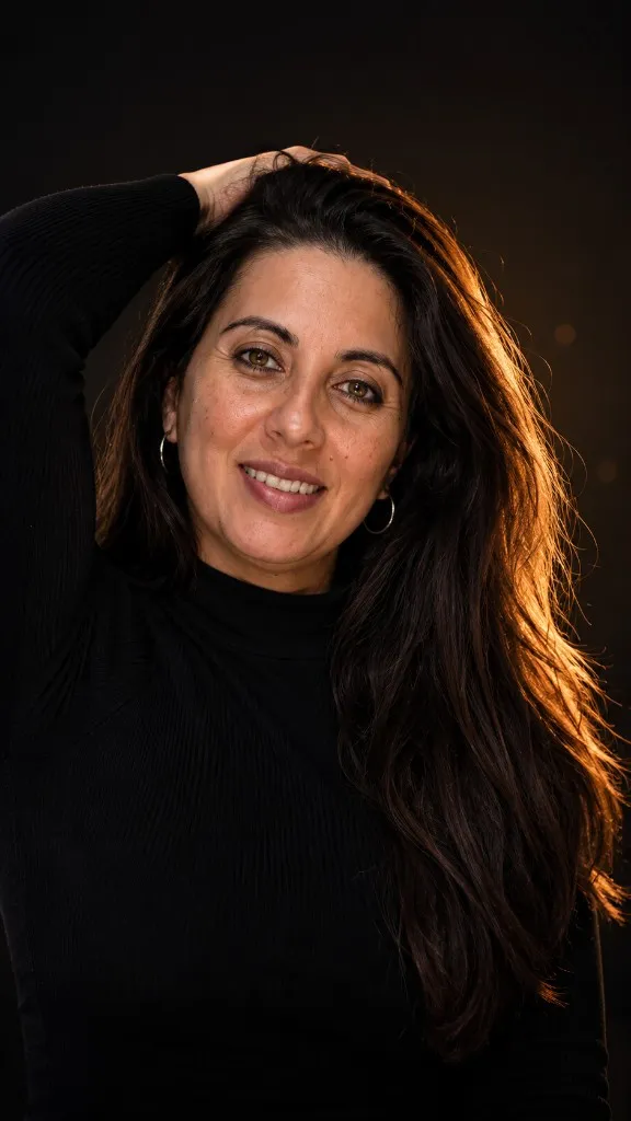 Retrato de estúdio gerado com IA na Lensora
